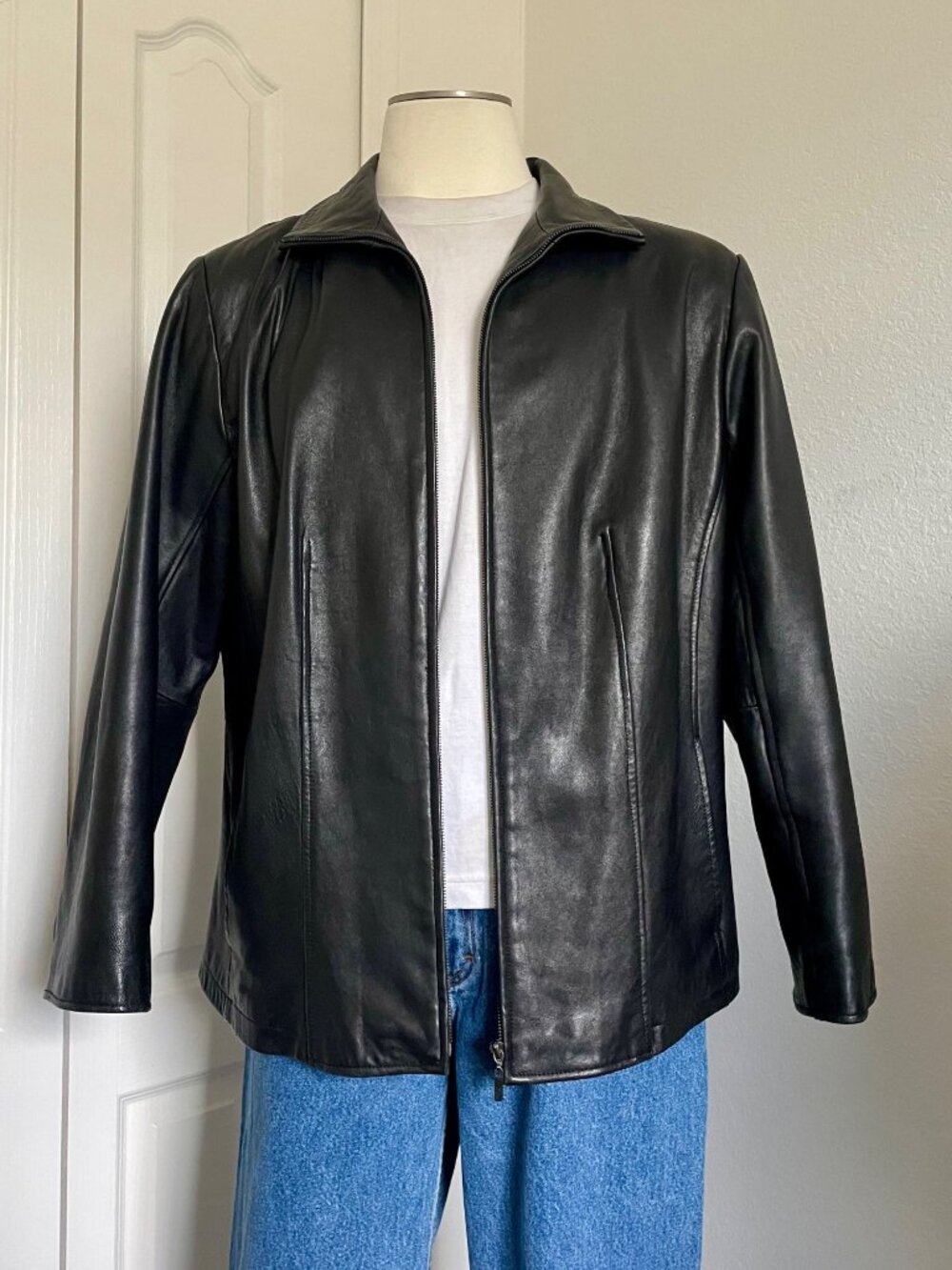 Vintage Gallery Woman Classic Black Leather Jacket Women’s Size 1X